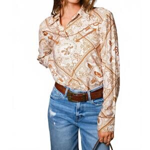 NEW BLUE B western button-up shirt in burnt orange
